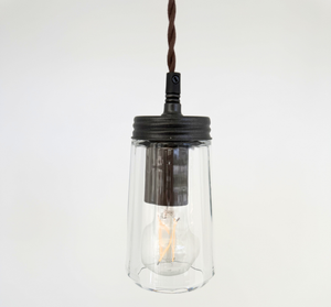 Heavy Simple Clear Faint Holophane Pendant