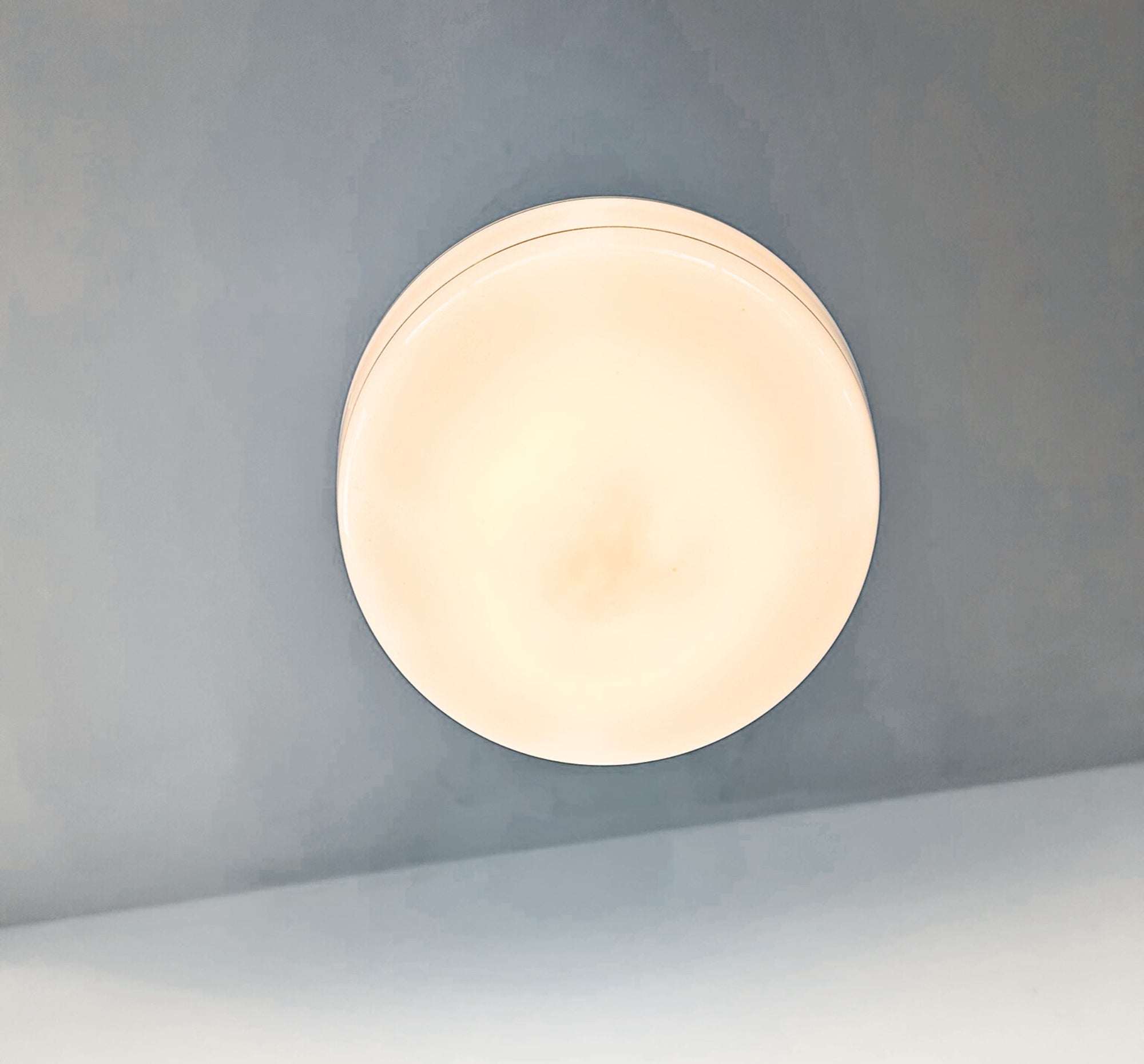 Vintage Gold Banded Schoolhouse Pendant