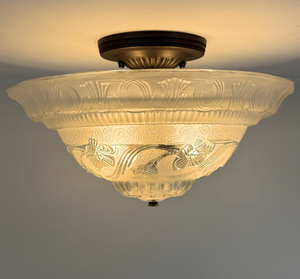 USA-made art deco ceiling light, handcrafted in Loris, SC