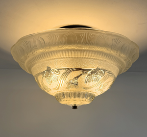 Art deco ceiling light with rustic farmhouse character