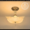 Etched Floral Frosted Glass Square Flush Mount Light - The Lamp Goods