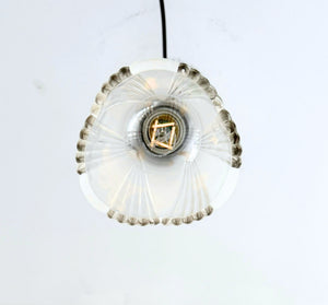 Clear Rib and Frost Soft Angle Pendant Light | 4.5" Width