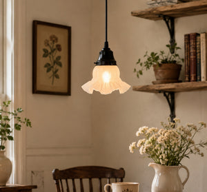 Antique Rare Bubble Frosted Ruffle Pendant