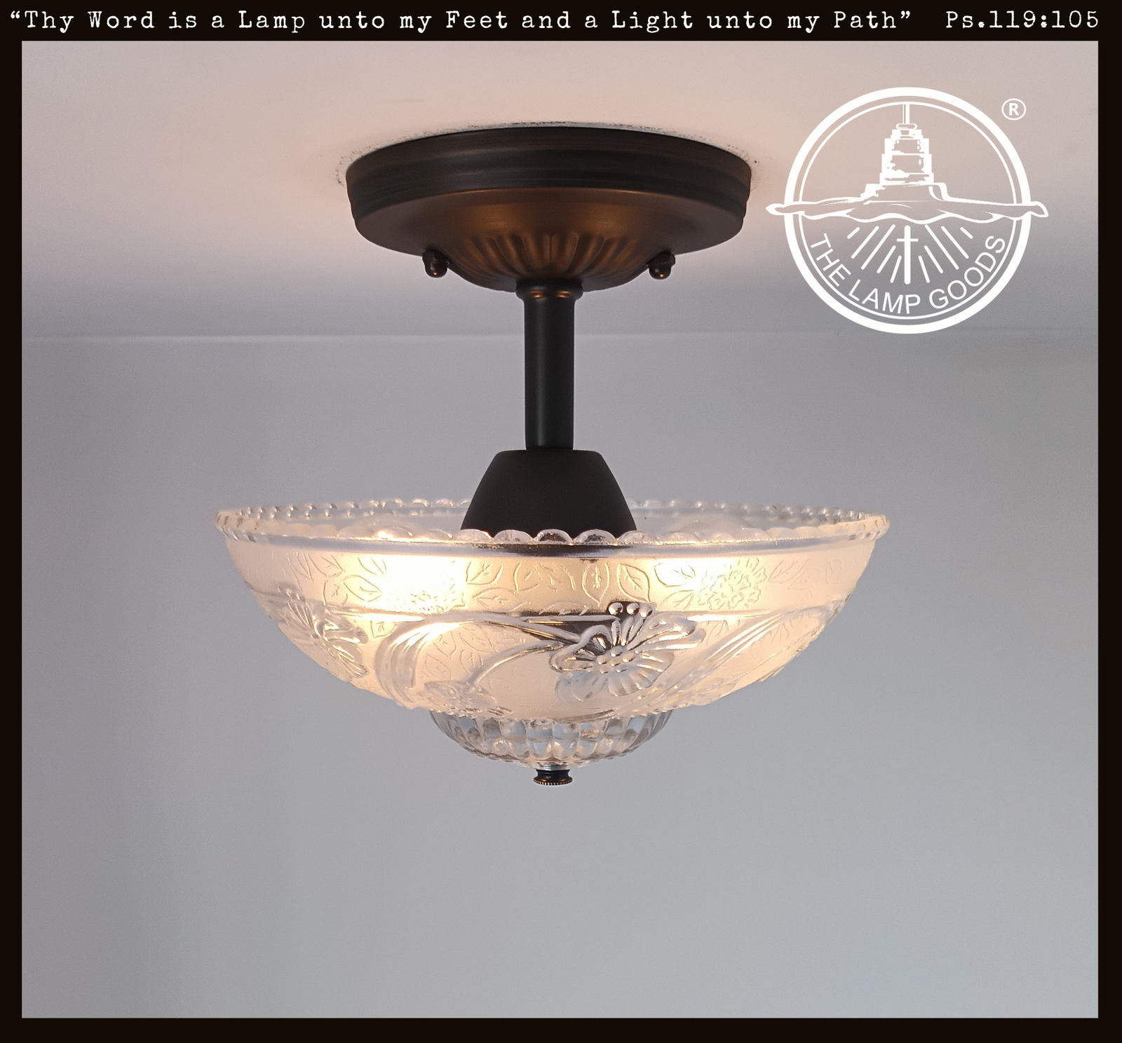 Antique Floral and Leaf Embossed Ceiling Light | The Lamp Goods