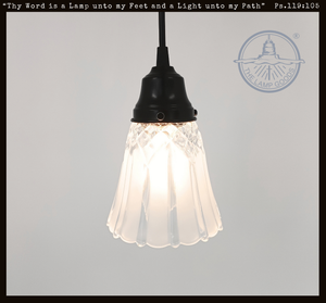Frosted Panel Clear Diamond Drop Pendant