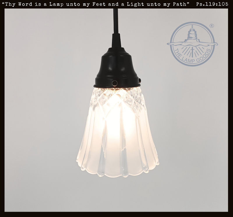 Frosted Panel Clear Diamond Drop Pendant