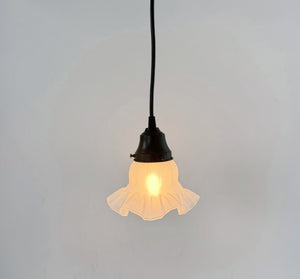 Antique Rare Bubble Frosted Ruffle Pendant