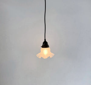 Antique Rare Bubble Frosted Ruffle Pendant