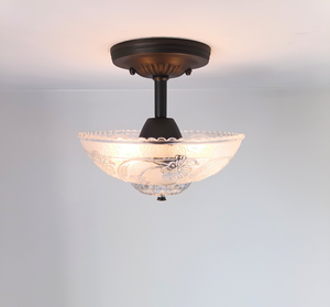 Antique Floral and Leaf Embossed Ceiling Light