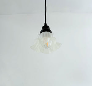 Antique Rare Bubble Frosted Ruffle Pendant