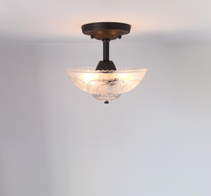 Antique Floral and Leaf Embossed Ceiling Light