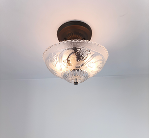 Antique Floral and Leaf Embossed Ceiling Light