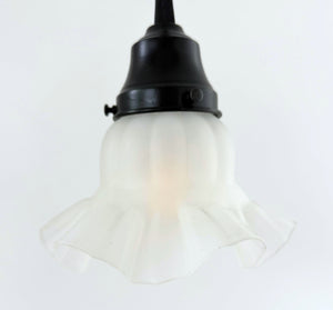 Antique Rare Bubble Frosted Ruffle Pendant