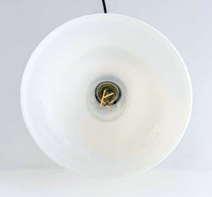 Vintage Farmhouse Wide Flare Milk Glass Pendant Light | 9" Width