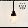 Clear Wide Holophane Rib Scalloped Pendant