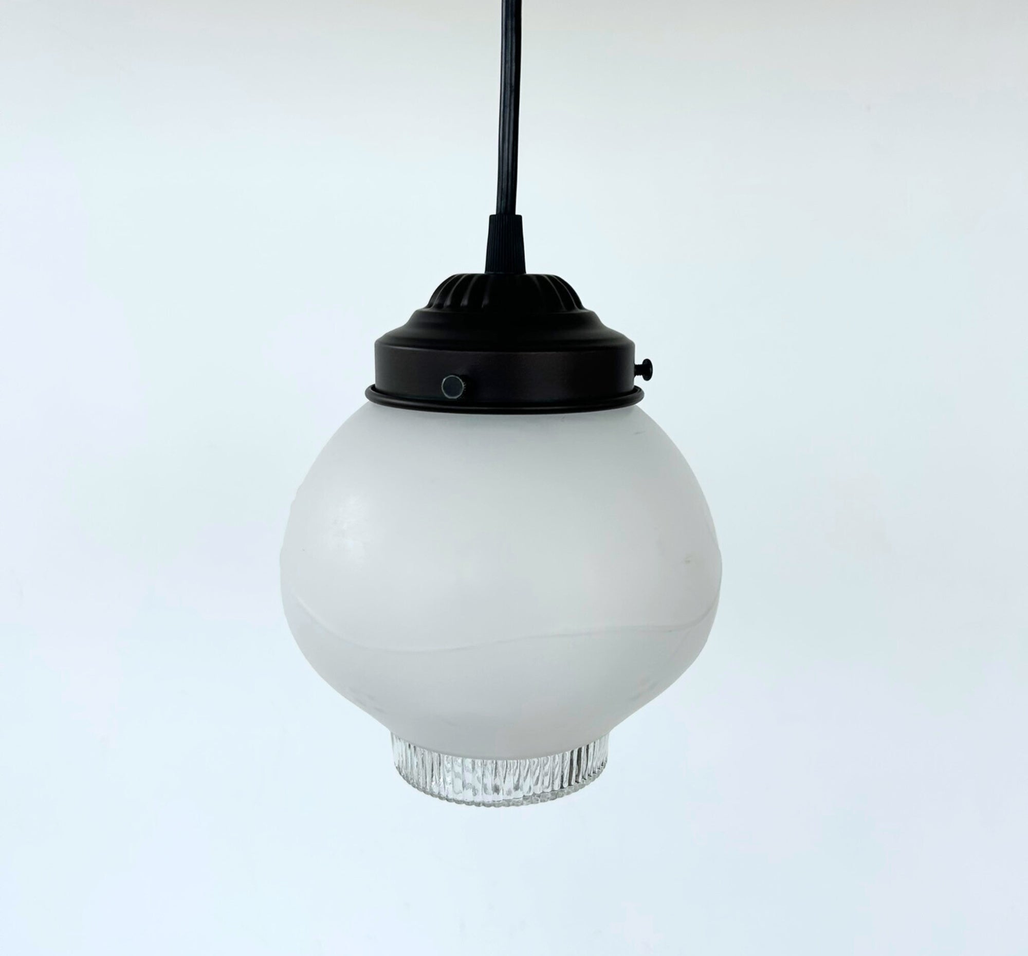 Frosted Embossed Berry Vine Globe Pendant Light