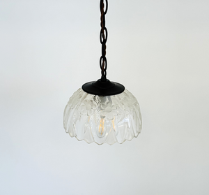 Vintage Flower Pressed Glass Pendant