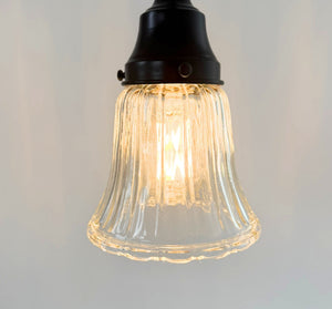 Clear Wide Holophane Rib Scalloped Pendant