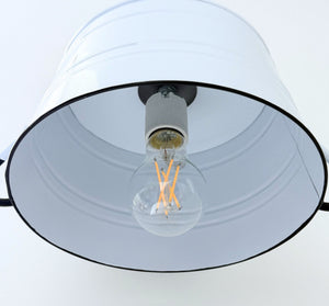 WHITE ENAMEL COUNTRY BARN WALL SCONCE