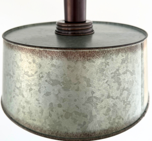 Copper-Edge Galvanized Farm Drum Ceiling Light