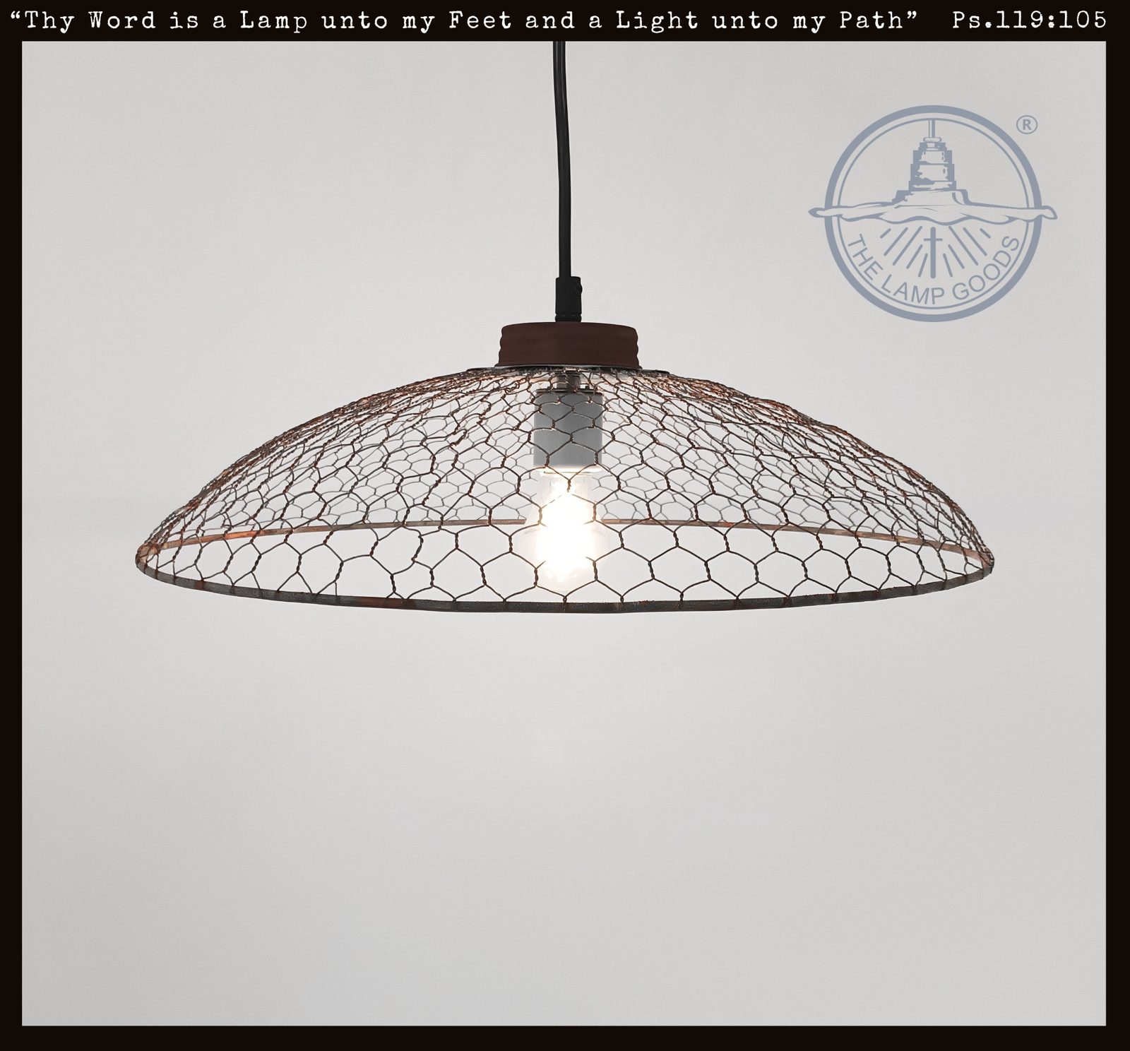 Farmhouse Rustic Chicken Wire 16" Pendant