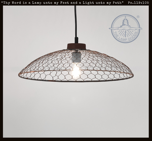 Farmhouse Rustic Chicken Wire 16" Pendant