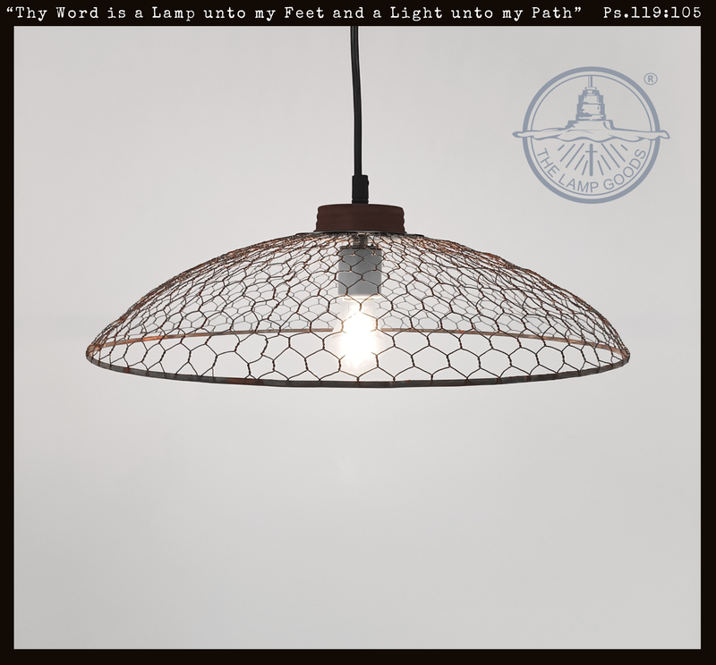 Farmhouse Rustic Chicken Wire 16" Pendant