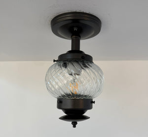 Vintage Twisted Glass Lantern Ceiling Light