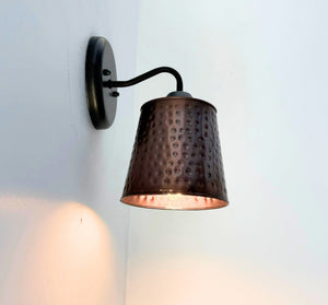 Rustic Hammered Copper Wall Sconce - The Lamp Goods