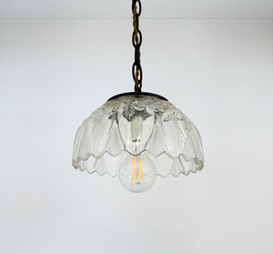Vintage Flower Pressed Glass Pendant