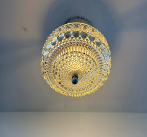 Vintage Pressed Glass Petite Chandelier Pendant Light