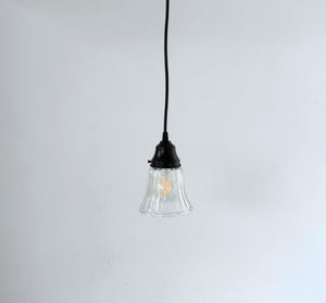 Clear Wide Holophane Rib Scalloped Pendant