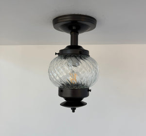 Vintage Twisted Glass Lantern Ceiling Light