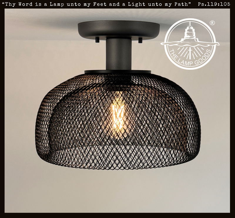 Farmhouse Black Mesh Ceiling Light