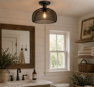 Farmhouse Black Mesh Ceiling Light