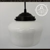Classic Schoolhouse |7.5"| Milk Glass PENDANT LIGHT Fixture