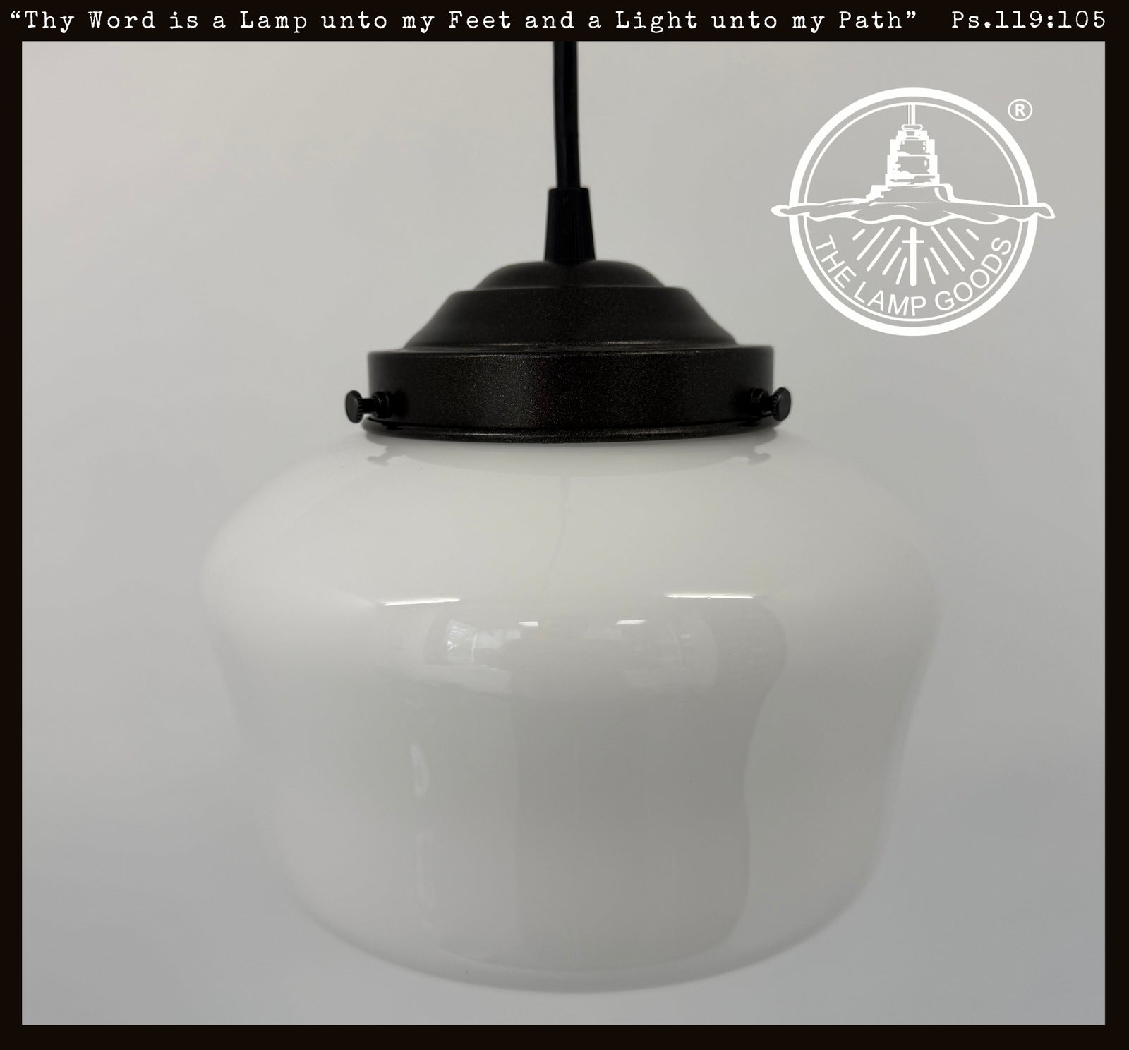 Classic Schoolhouse |7.5"| Milk Glass PENDANT LIGHT Fixture