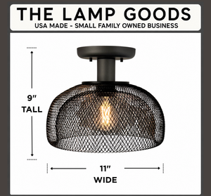 Farmhouse Black Mesh Ceiling Light