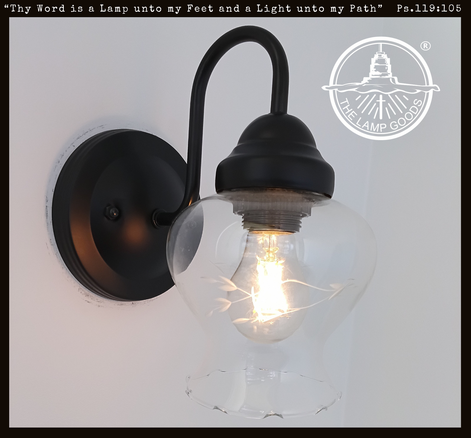 Delicate Antique Clear Etched Vine Wall Sconce | The Lamp Goods