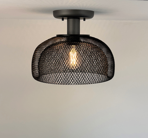 Farmhouse Black Mesh Ceiling Light