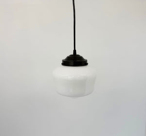 Classic Schoolhouse |7.5"| Milk Glass PENDANT LIGHT Fixture