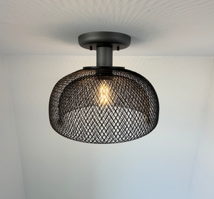 Farmhouse Black Mesh Ceiling Light
