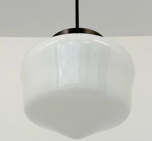 Classic Schoolhouse |7.5"| Milk Glass PENDANT LIGHT Fixture