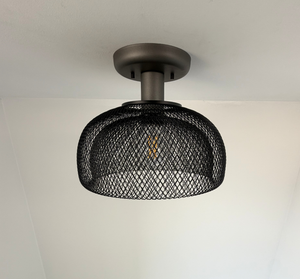 Farmhouse Black Mesh Ceiling Light
