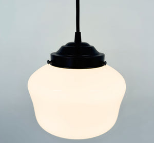 Classic Schoolhouse |7.5"| Milk Glass PENDANT LIGHT Fixture