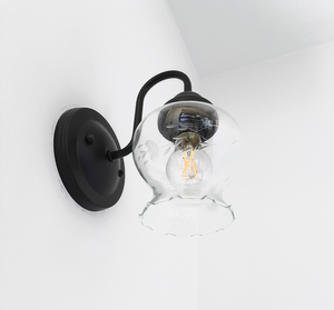 Delicate Antique Clear Etched Vine Wall Sconce