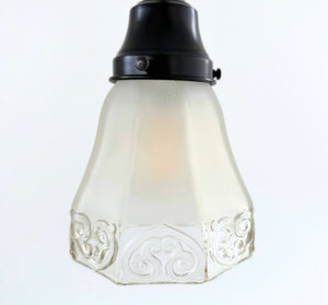 Victorian Clear and Frost Octagon Pendant | 5" Width - The Lamp Goods