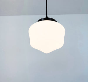 Classic Schoolhouse |7.5"| Milk Glass PENDANT LIGHT Fixture