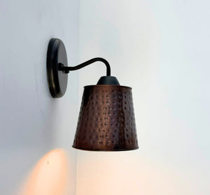 Rustic Hammered Copper Wall Sconce - The Lamp Goods