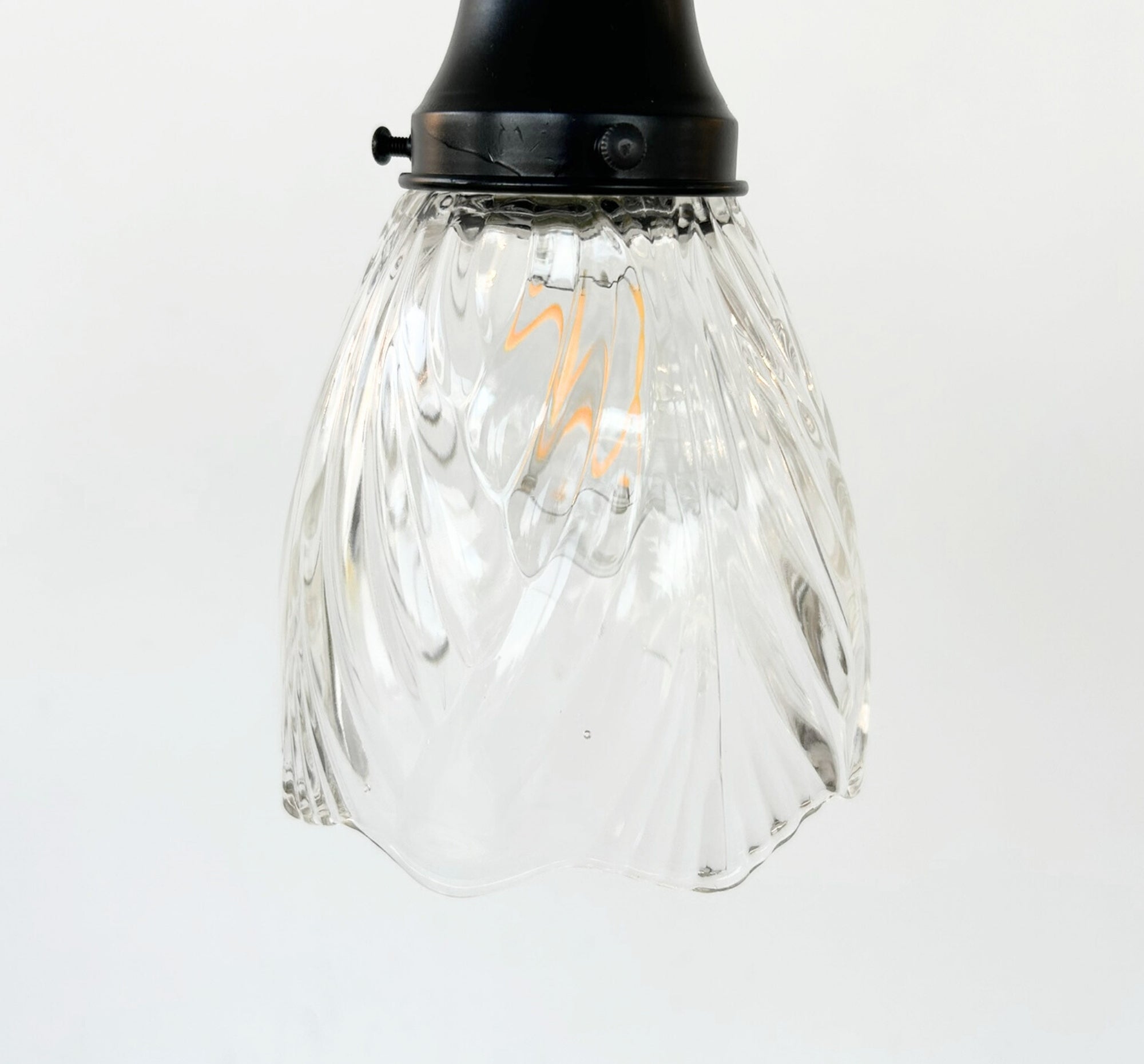 Heavy Pressed Vintage 1960's Pendant or Sconce